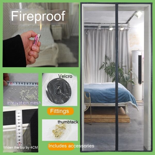Mosquito-proof Curtain Summer Glass Fiber Screening Door Mesh - Image 6