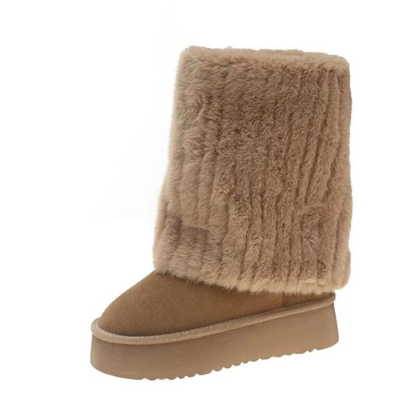 Niche Platform Fur Boots Comfortable Velvet - Image 4