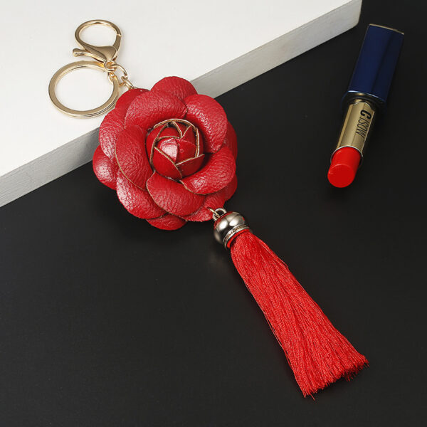 Korean Style Leather Hot Selling Tassel Keychain - Image 9