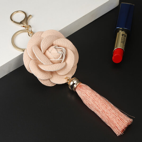 Korean Style Leather Hot Selling Tassel Keychain - Image 5