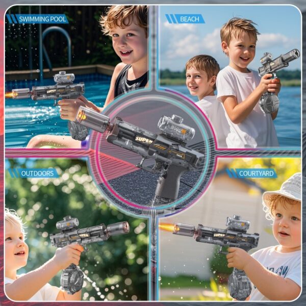 LED Lights Electric Water Guns Children Simulated Shooting Recoil Powerful Automatic Water Spray Gun Kids Summer Outdoor Toys - Image 4