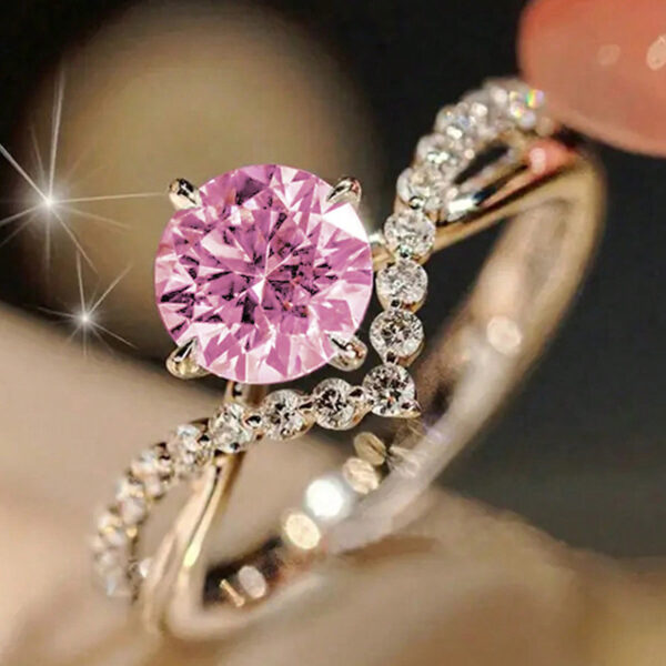 European And American Zircon Couple Ring - Image 2