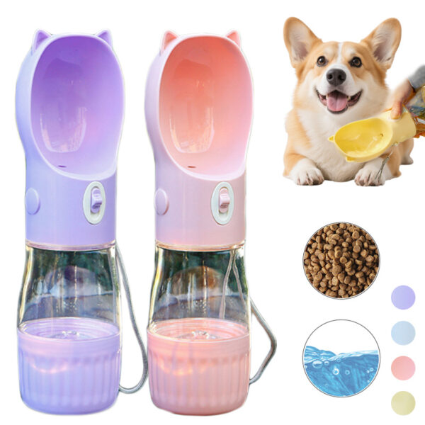 2 In 1 Portable Dog Water Bottle For Small Big Dogs Cat Outdoor Leak-proof Puppy Drinking Bowl With Food Container Pets Feeder Pet Products - Image 4