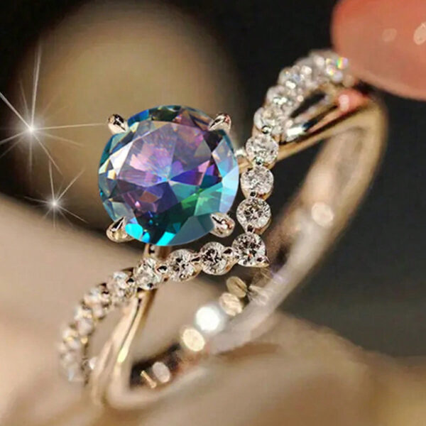 European And American Zircon Couple Ring - Image 4