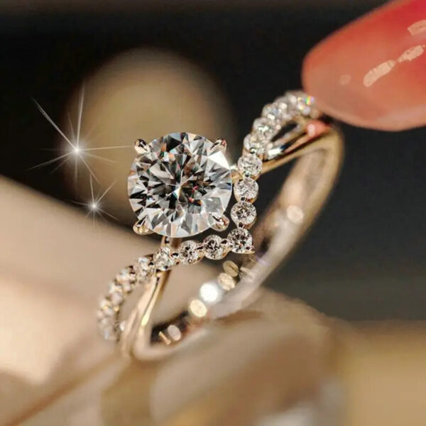 European And American Zircon Couple Ring - Image 5